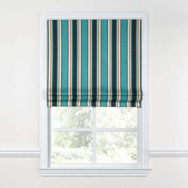 Flat Roman Shade in Sunbrella® Token Surfside Loom Decor