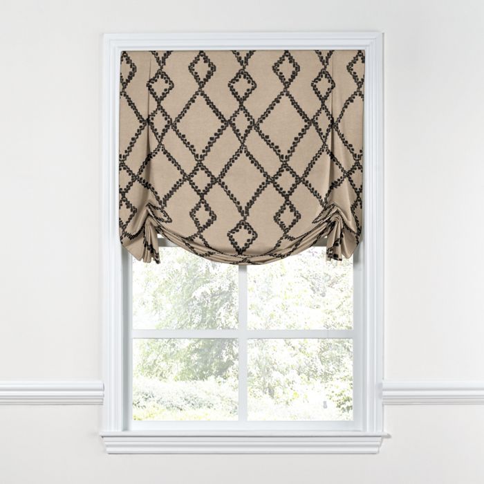 Tulip Roman Shade in Trellis Island - Black