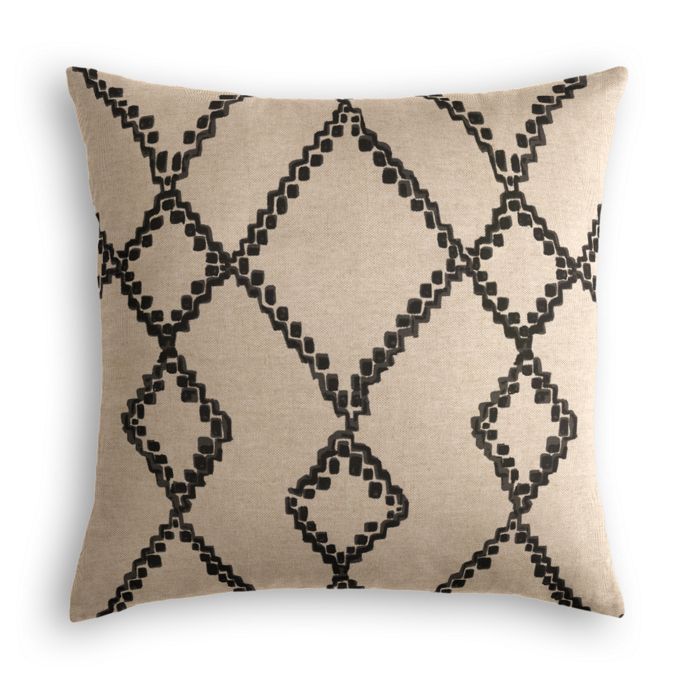 Throw Pillow in Trellis Island - Black