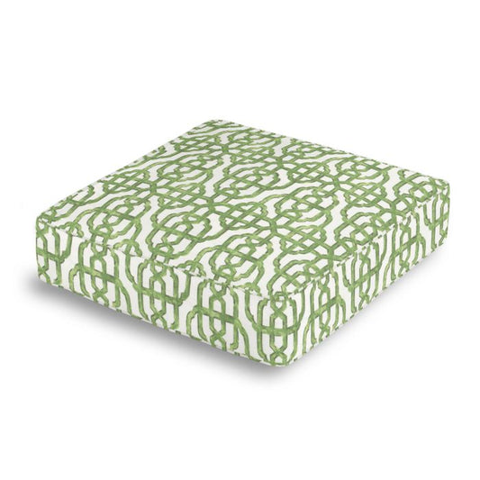 Box Floor Pillow in Trellis Like It Is - Meadow