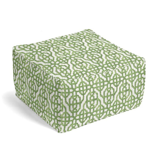 Square Pouf in Trellis Like It Is - Meadow