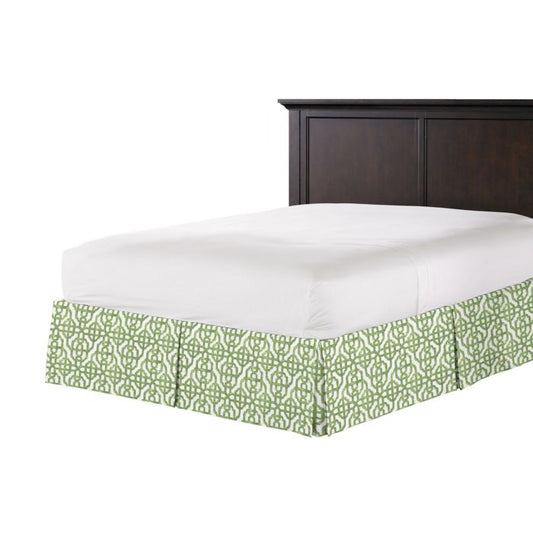 Tailored Bedskirt in Trellis Like It Is - Meadow