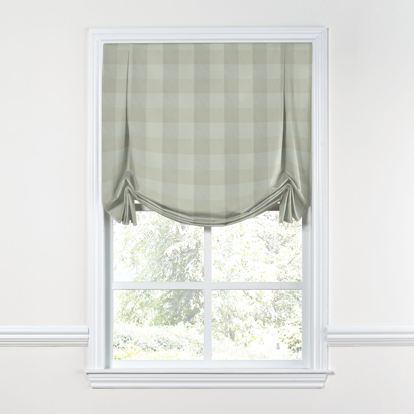 Tulip Roman Shade in Foxy Plaid - Dune