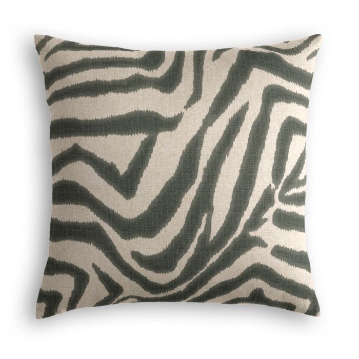 Euro Sham in Zebra Ikat - Steel