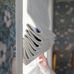 Flat Roman Shade in Slubby Linen - Ivory