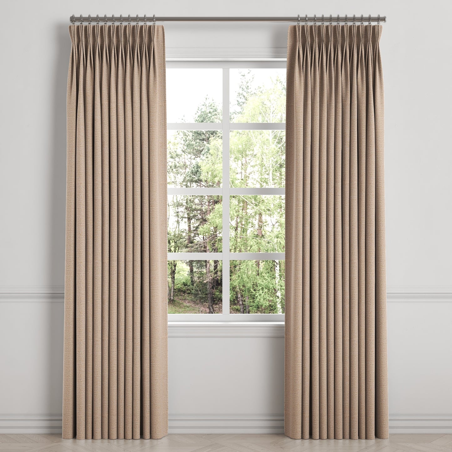 Pinch Pleat Drapery in Slubby Linen - Caramel