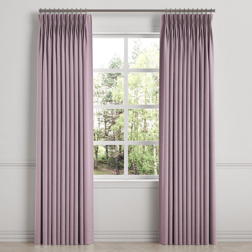 Pinch Pleat Drapery in Slubby Linen - Plum