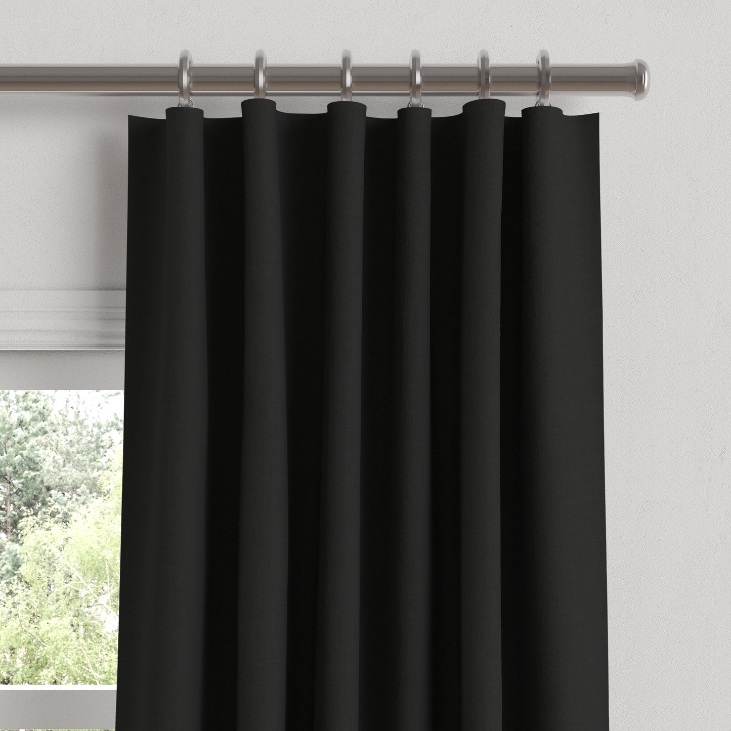 Convertible Drapery in Classic Linen - Black