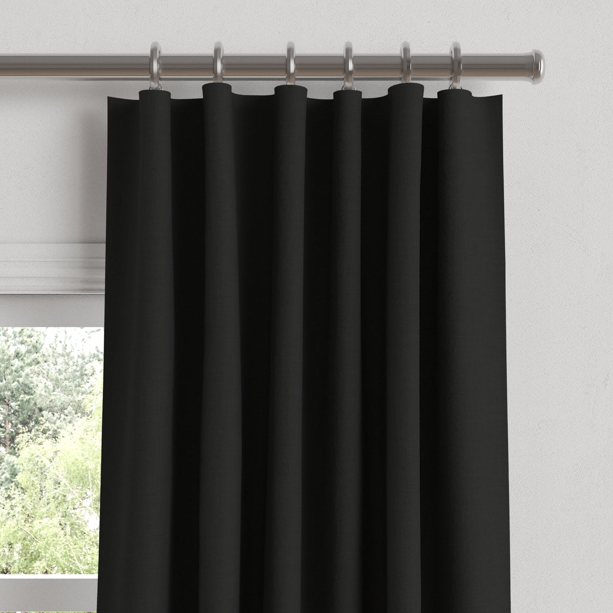 Convertible Drapery in Classic Linen - Black