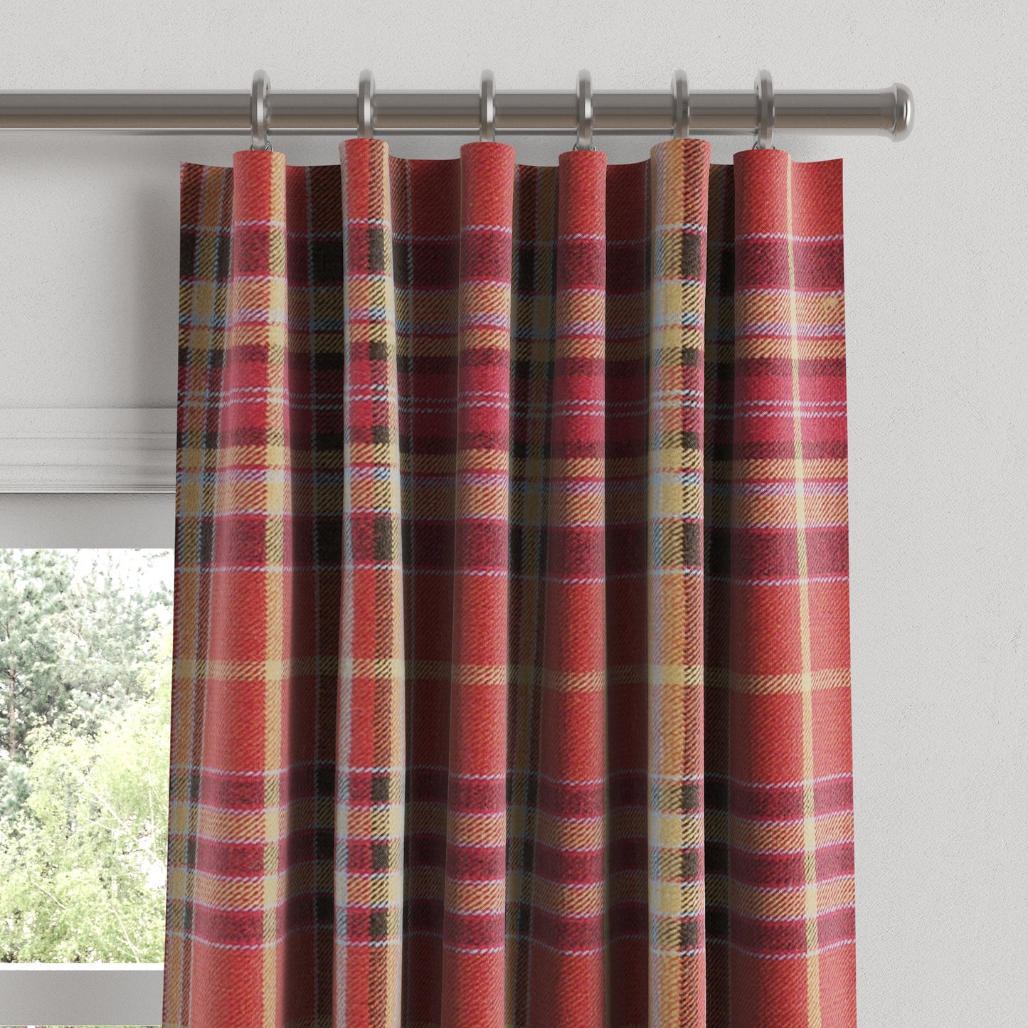 Convertible Drapery in Tartan - Redwood
