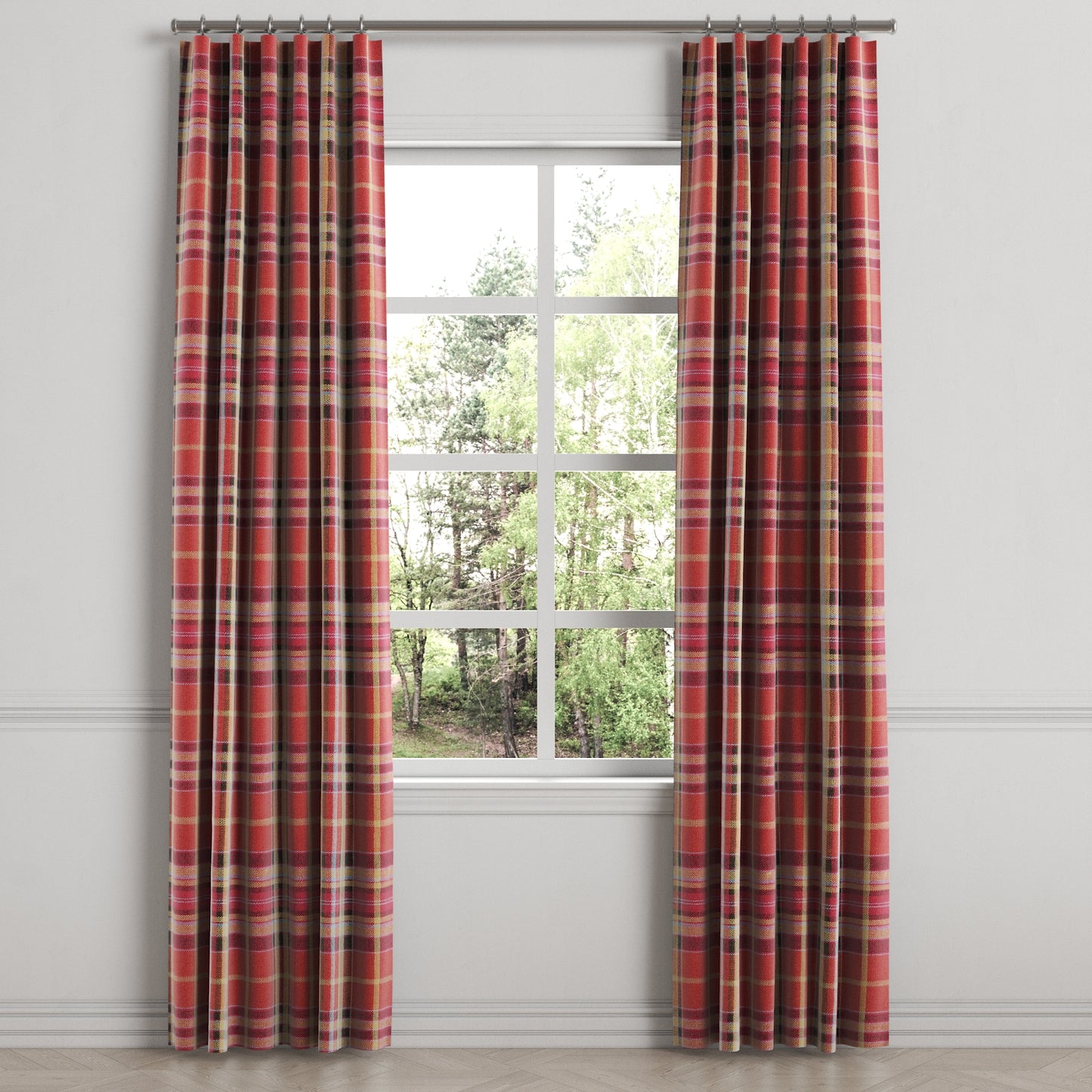 Convertible Drapery in Tartan - Redwood