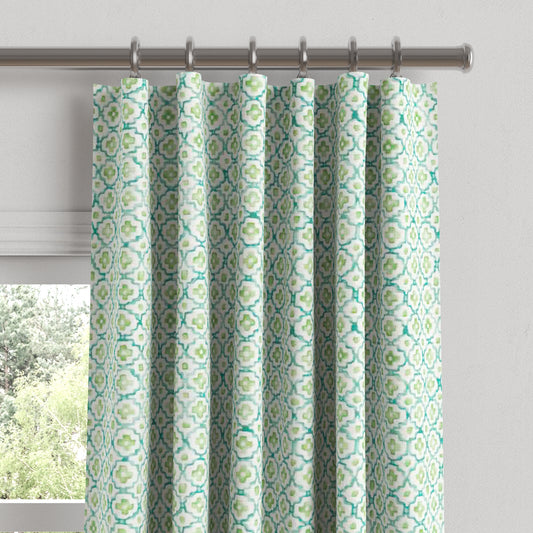 Convertible Drapery in Positive Print - Emerald