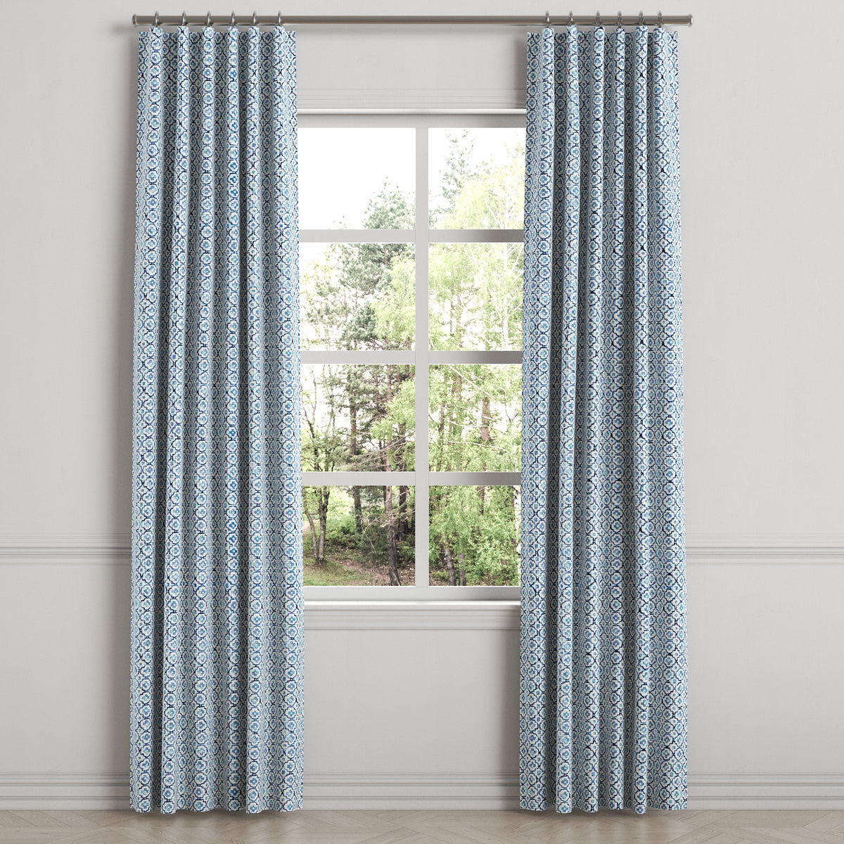 Convertible Drapery in Positive Print - Azure