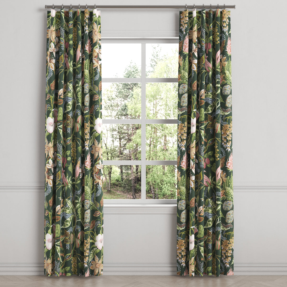 Convertible Drapery in Botanical - Forest