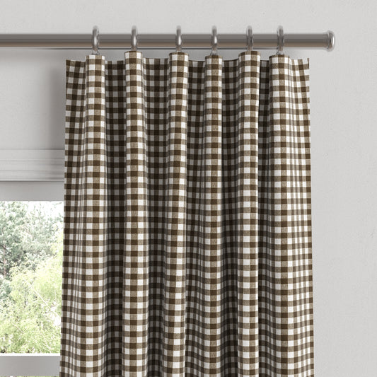 Convertible Drapery in Gingham - Chestnut