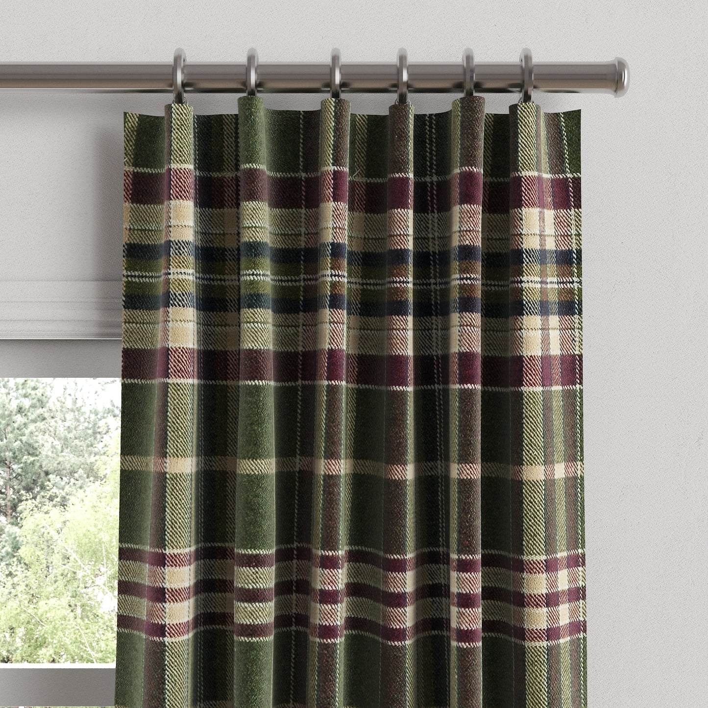 Convertible Drapery in Tartan - Evergreen