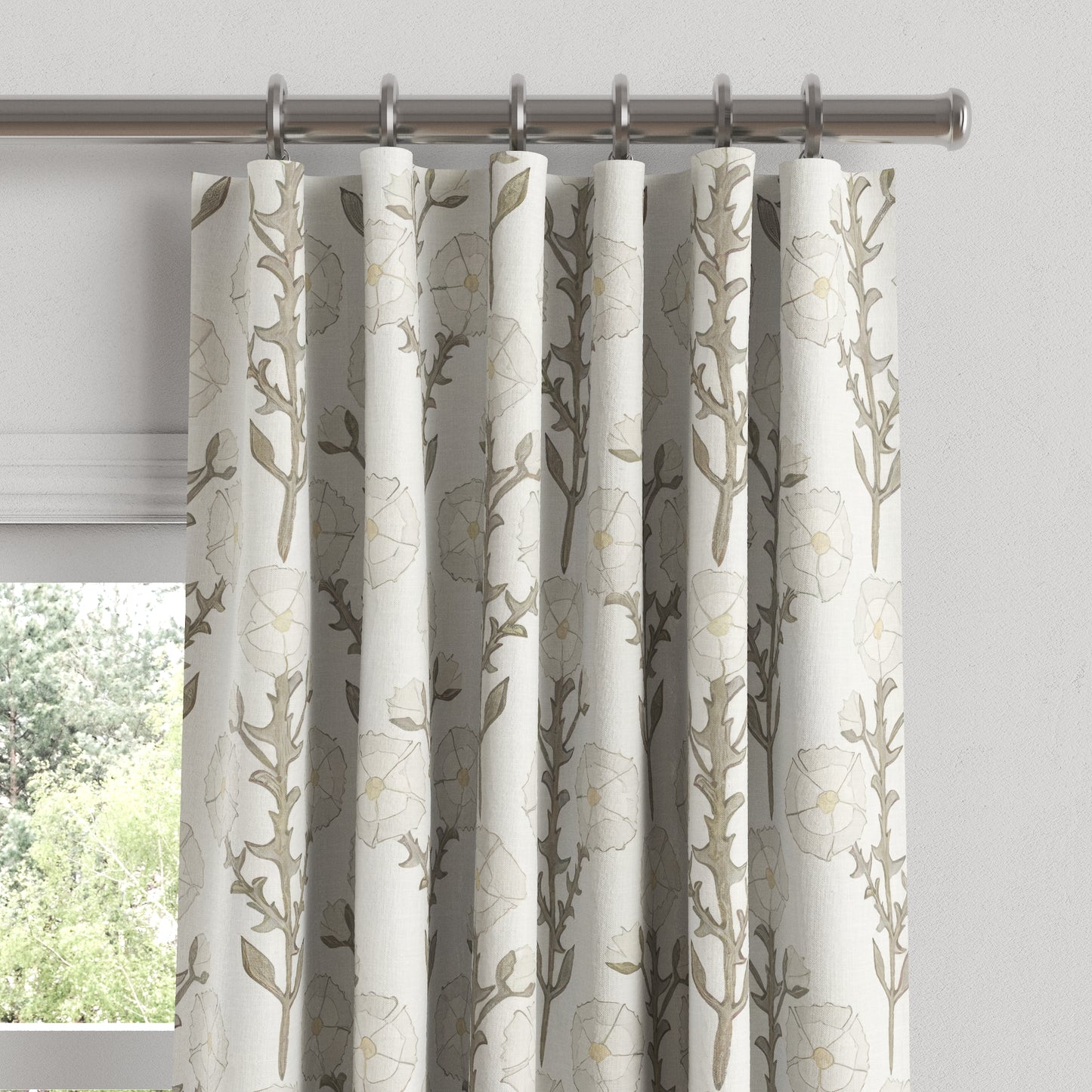 Convertible Drapery in Cottage Flowers - Vanilla
