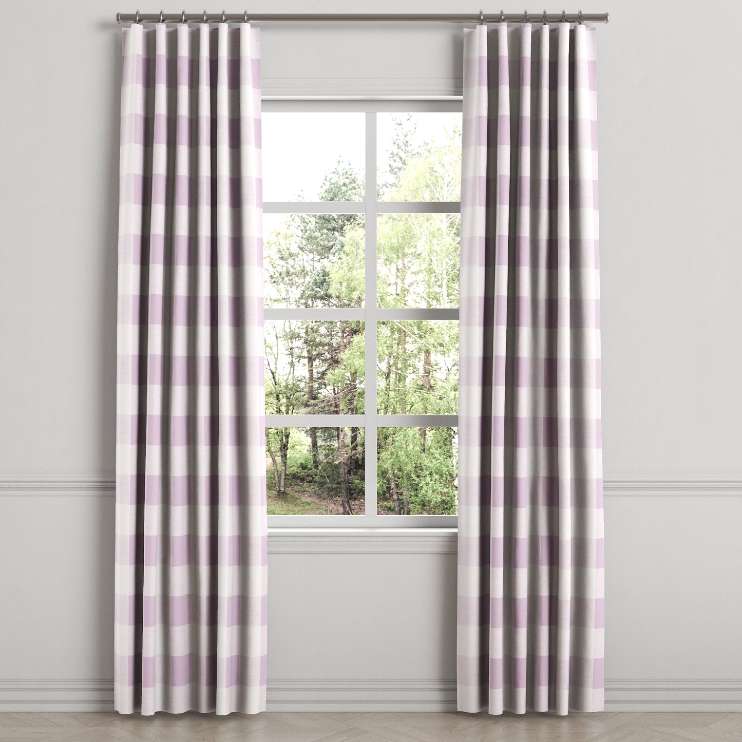 Convertible Drapery in Lilac Buffalo Check
