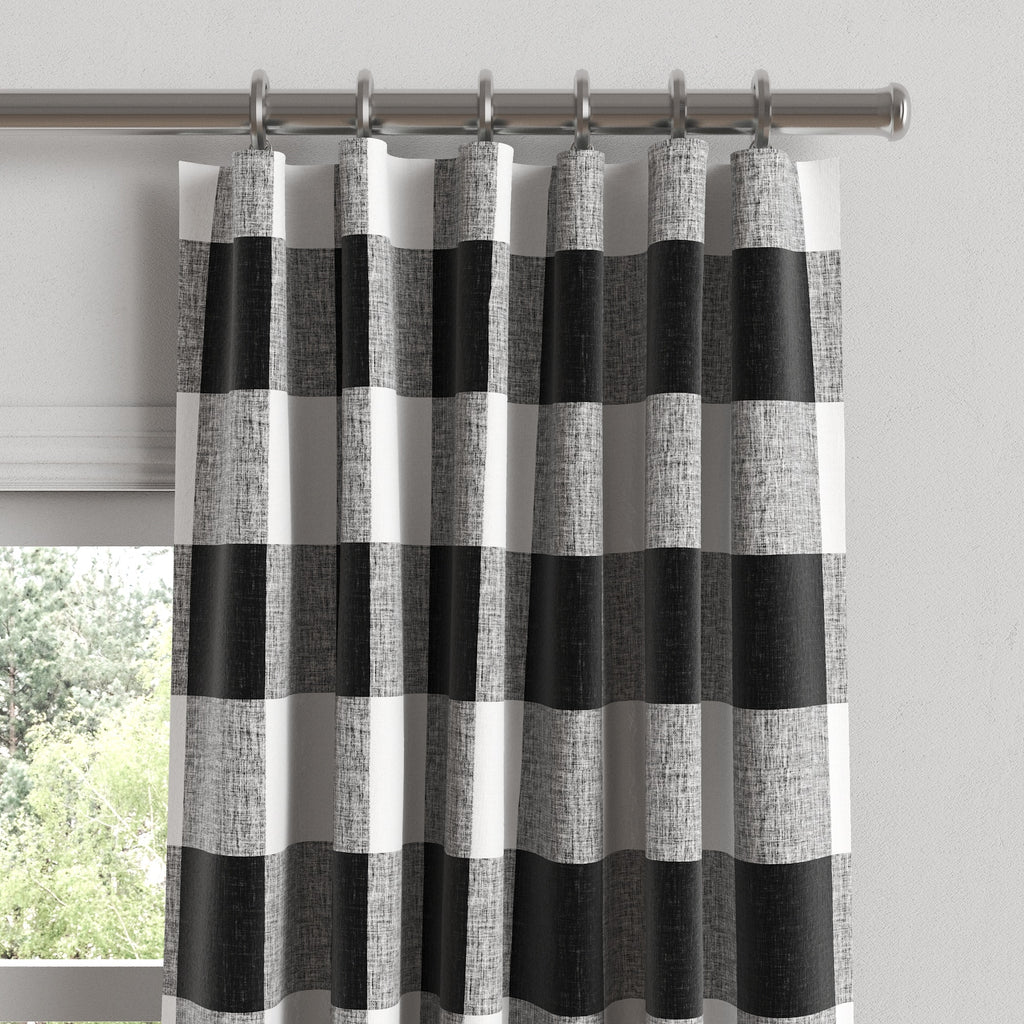Convertible Drapery in Buffalo Check - Black