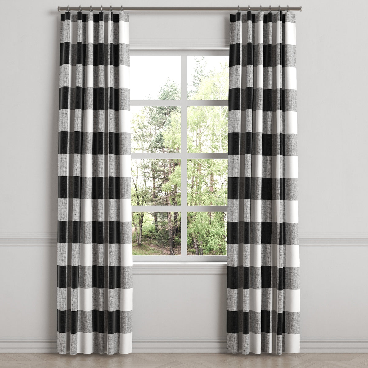 Convertible Drapery in Buffalo Check - Black