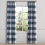 Convertible Drapery in Buffalo Check - Navy