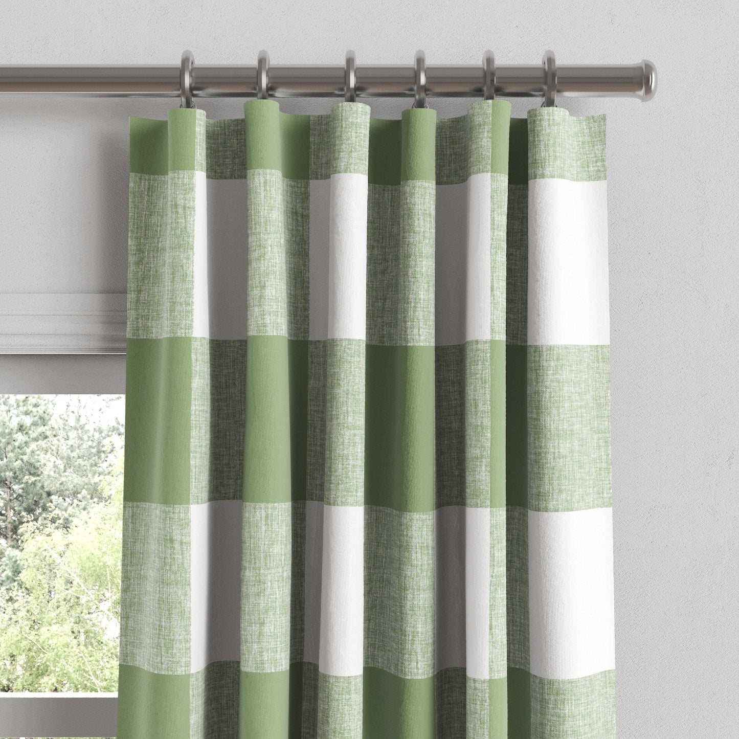 Convertible Drapery in Buffalo Check - Sage