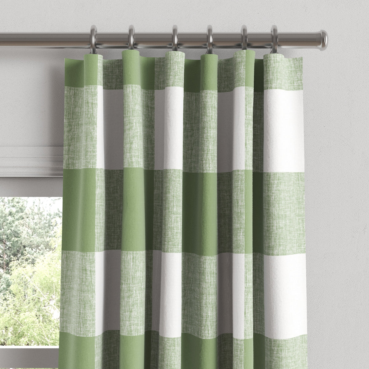 Convertible Drapery in Buffalo Check - Sage