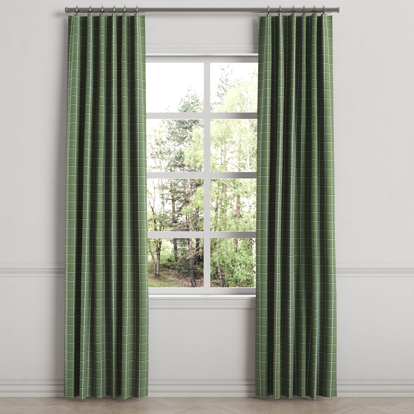 Convertible Drapery in Check With Me - Pine