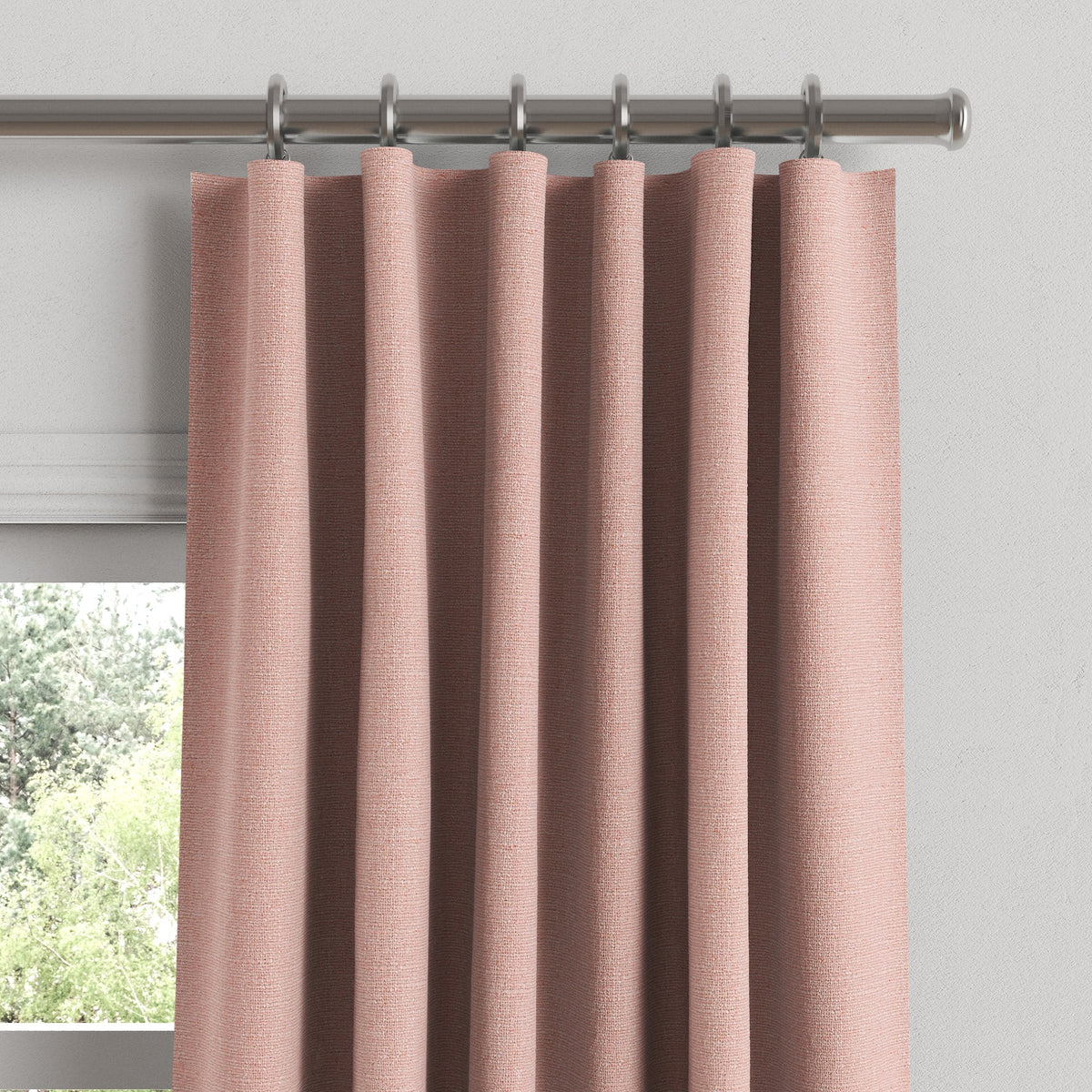 Convertible Drapery in Slubby Linen - Think Pink
