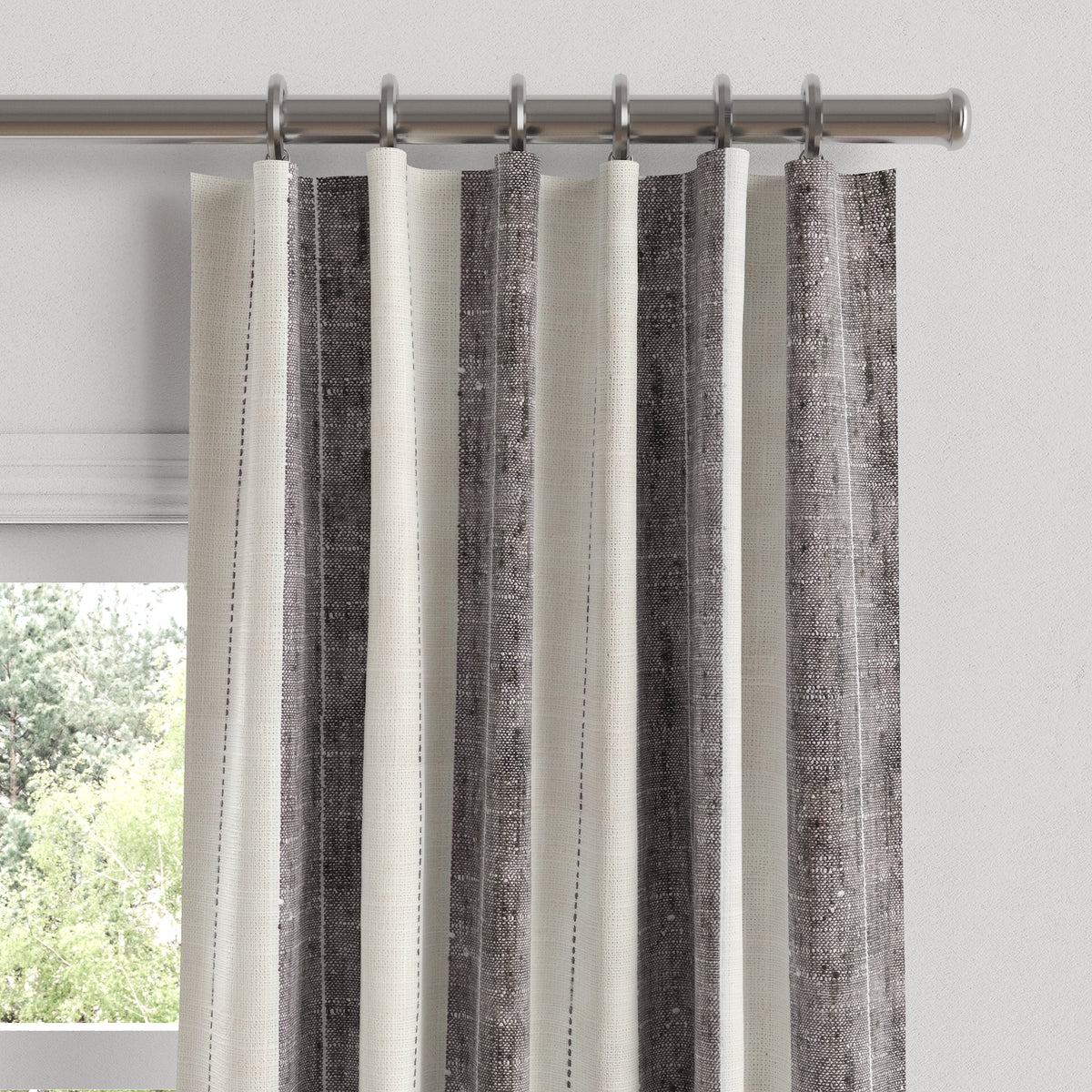 Convertible Drapery in French Laundry Stripe - Midnights