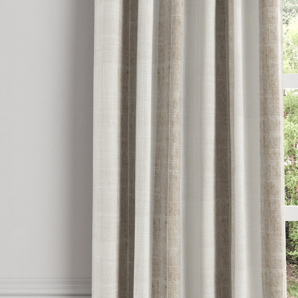 Convertible Drapery in French Laundry Stripe - Champagne