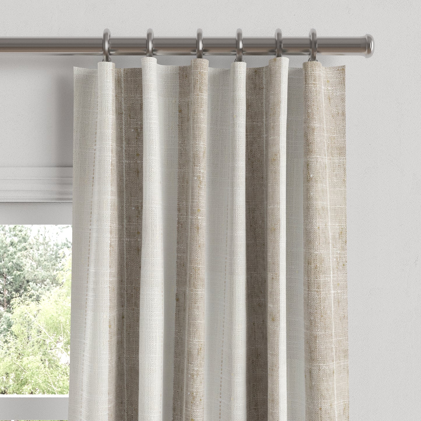 Convertible Drapery in French Laundry Stripe - Champagne