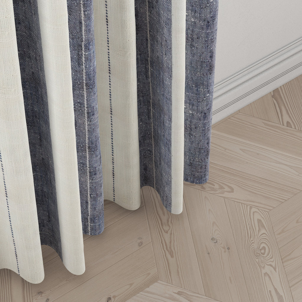 Convertible Drapery in French Laundry Stripe - Navy