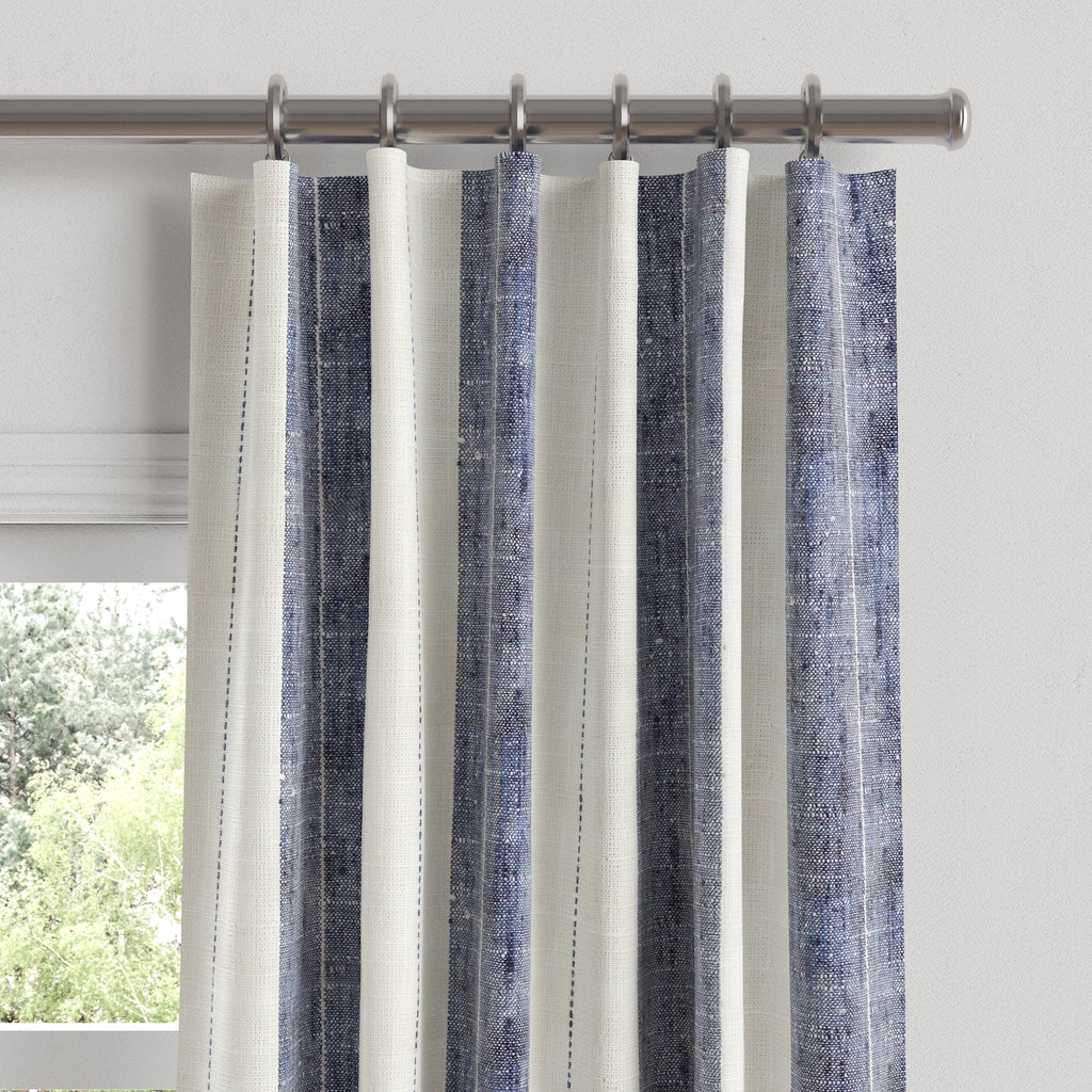 Convertible Drapery in French Laundry Stripe - Navy