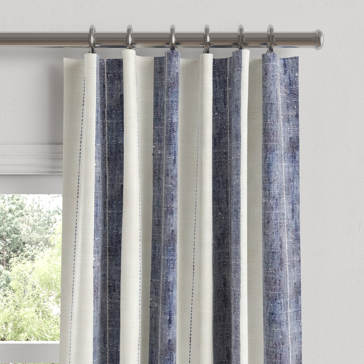 Convertible Drapery in French Laundry Stripe - Navy