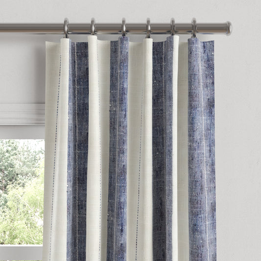 Convertible Drapery in French Laundry Stripe - Navy