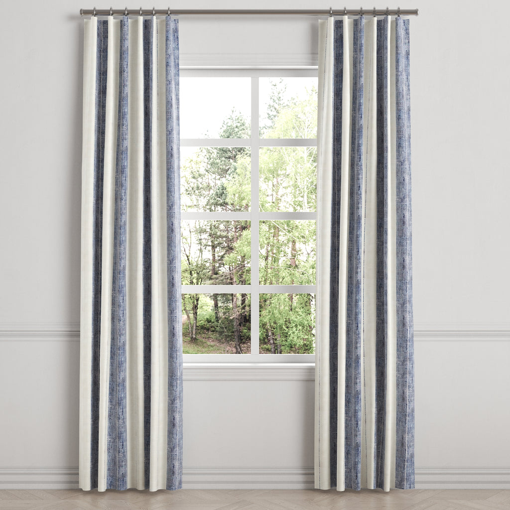 Convertible Drapery in French Laundry Stripe - Navy