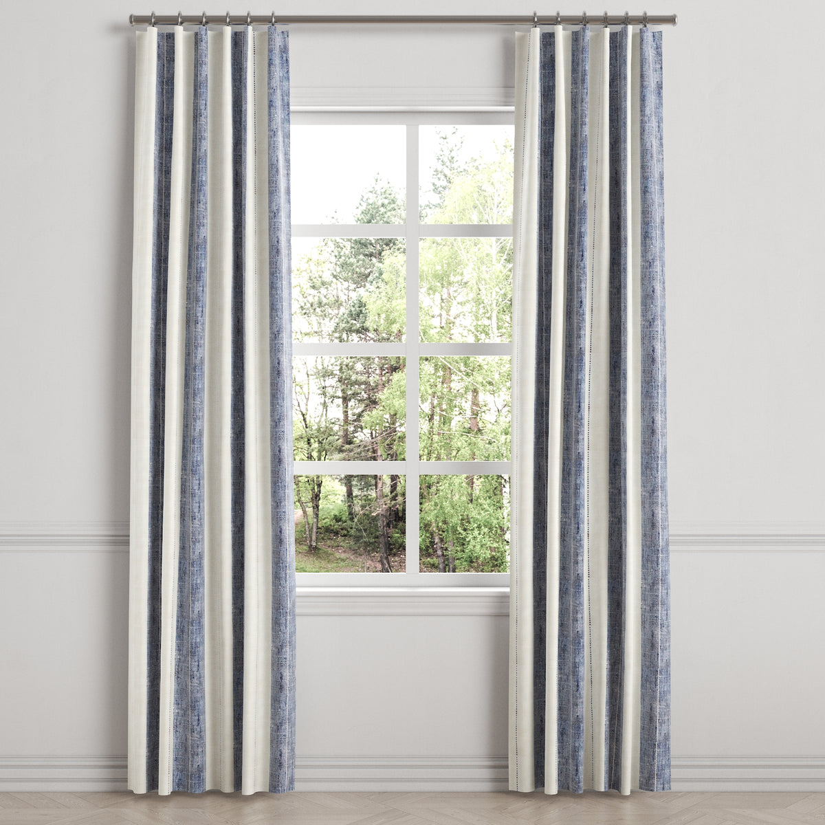 Convertible Drapery in French Laundry Stripe - Navy