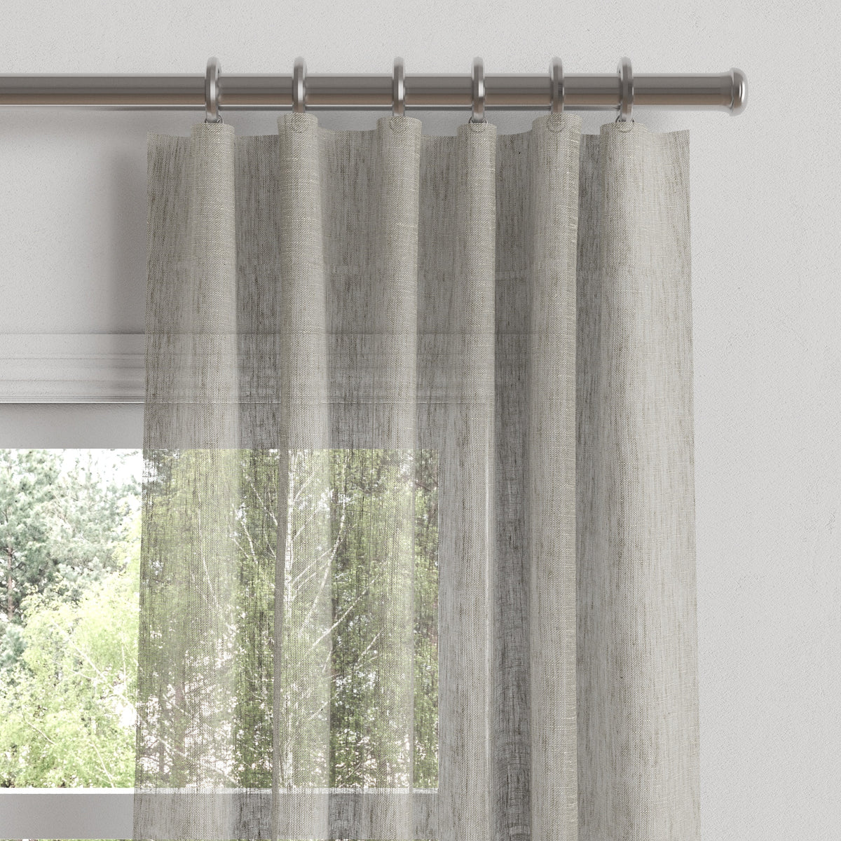 Convertible Drapery in Linen Sheer - Cinder