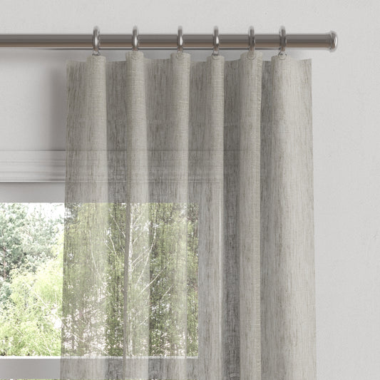 Convertible Drapery in Linen Sheer - Cinder