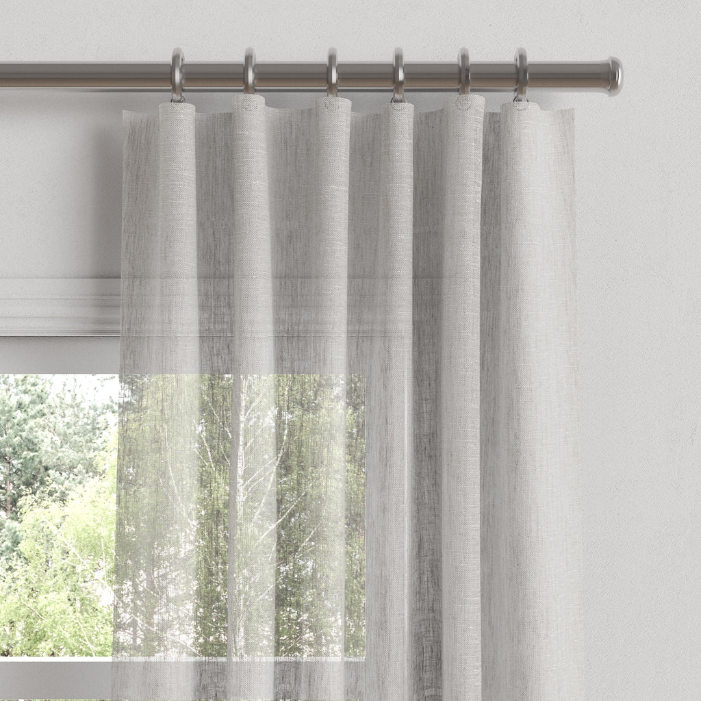 Convertible Drapery in Linen Sheer - Dim Gray