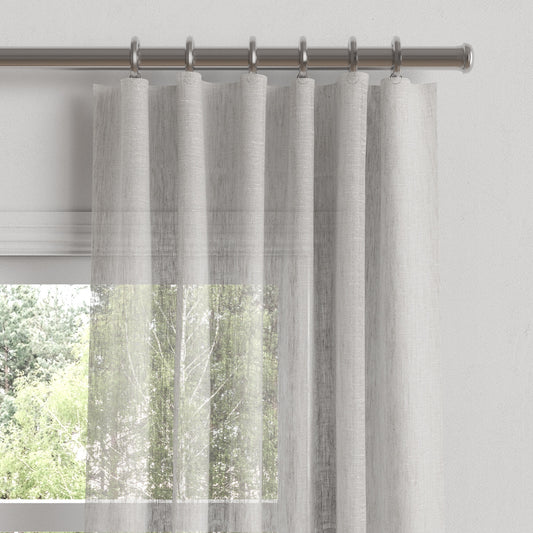 Convertible Drapery in Linen Sheer - Dim Gray