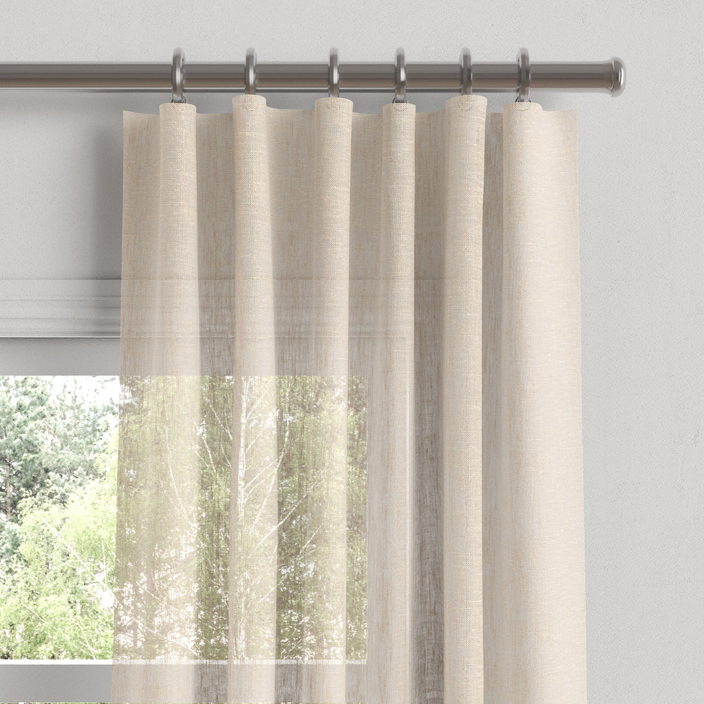 Convertible Drapery in Linen Sheer - Ecru
