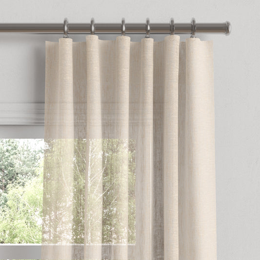 Convertible Drapery in Linen Sheer - Ecru