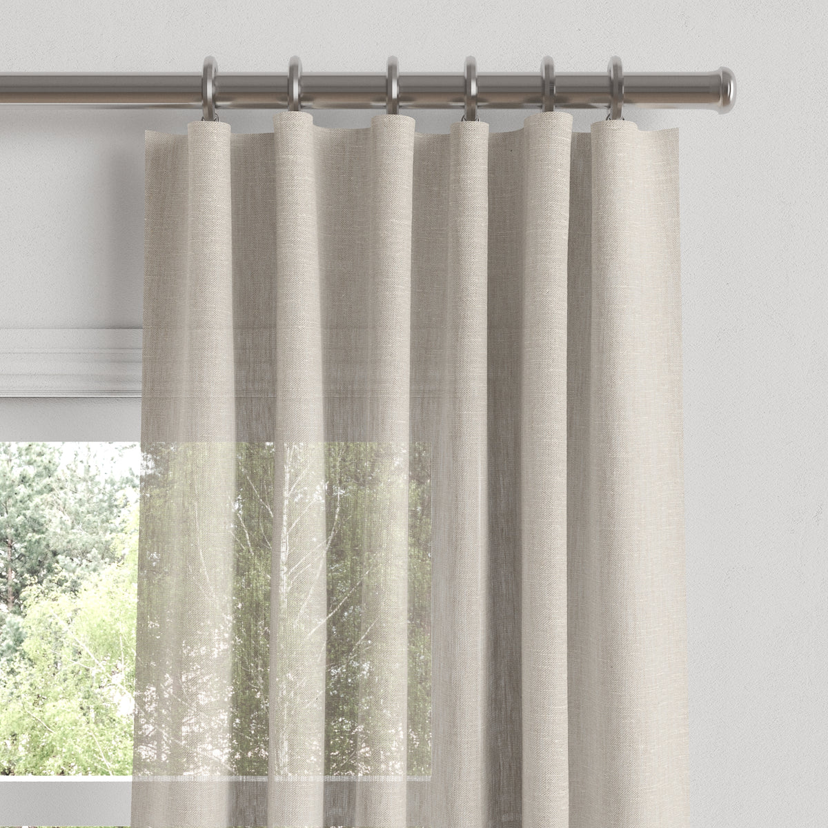 Convertible Drapery in Linen Sheer - Ivory