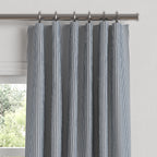 Convertible Drapery in Little White Line - Blueberry