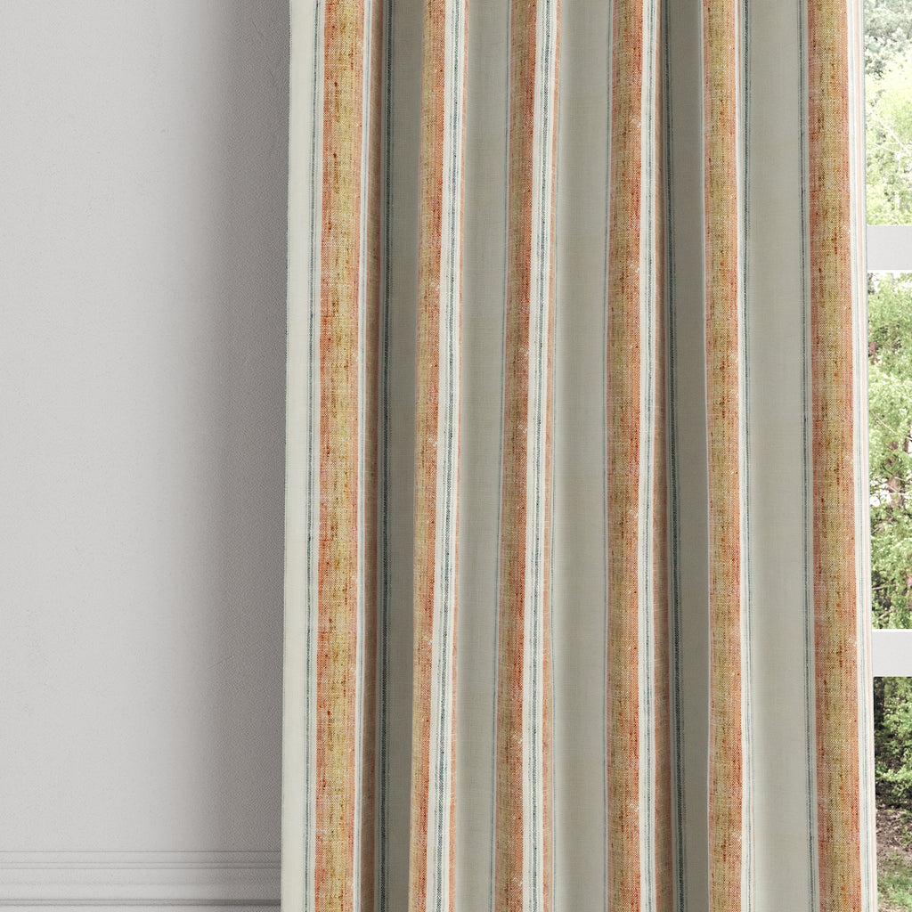 Convertible Drapery in French Laundry Stripe - Apricot