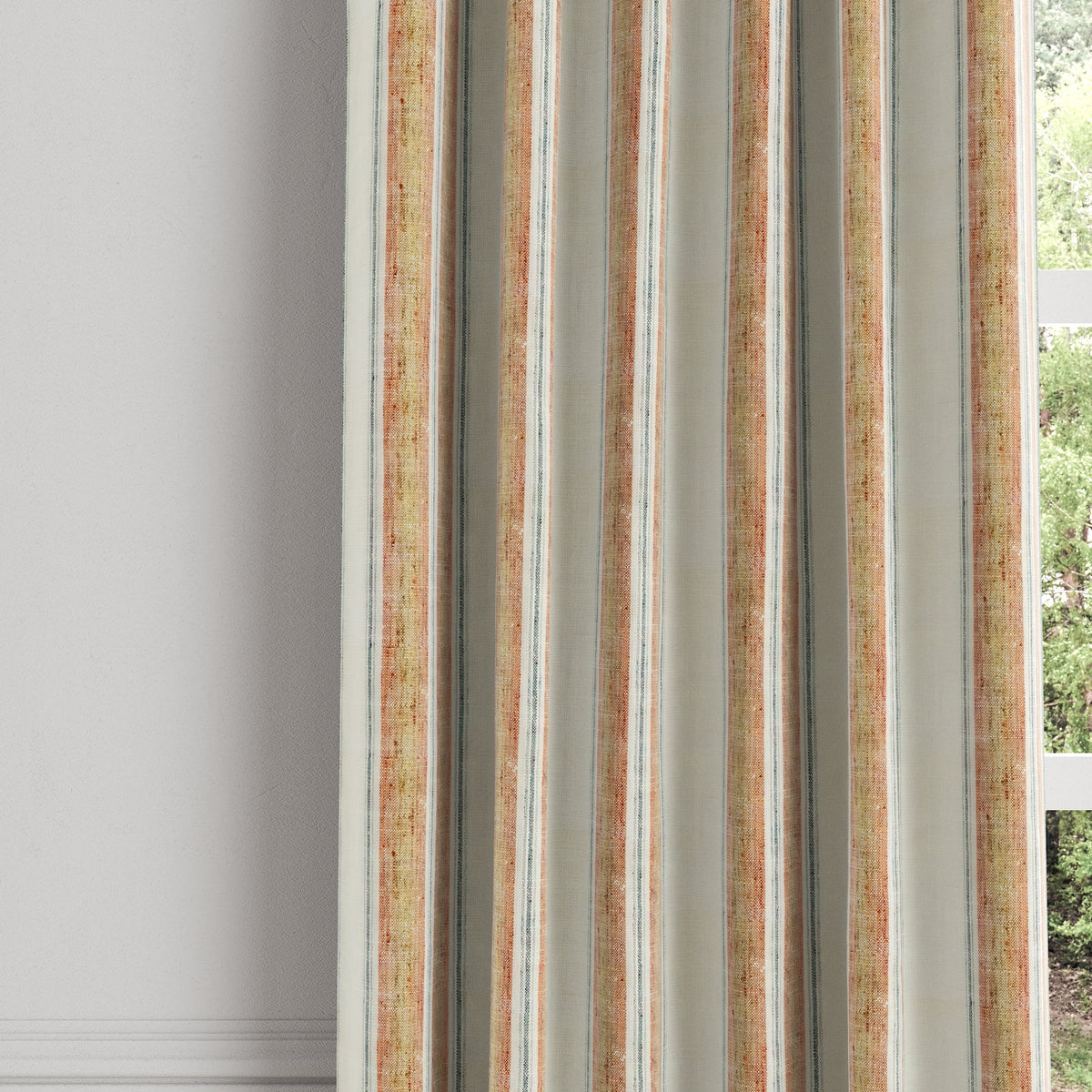 Convertible Drapery in French Laundry Stripe - Apricot