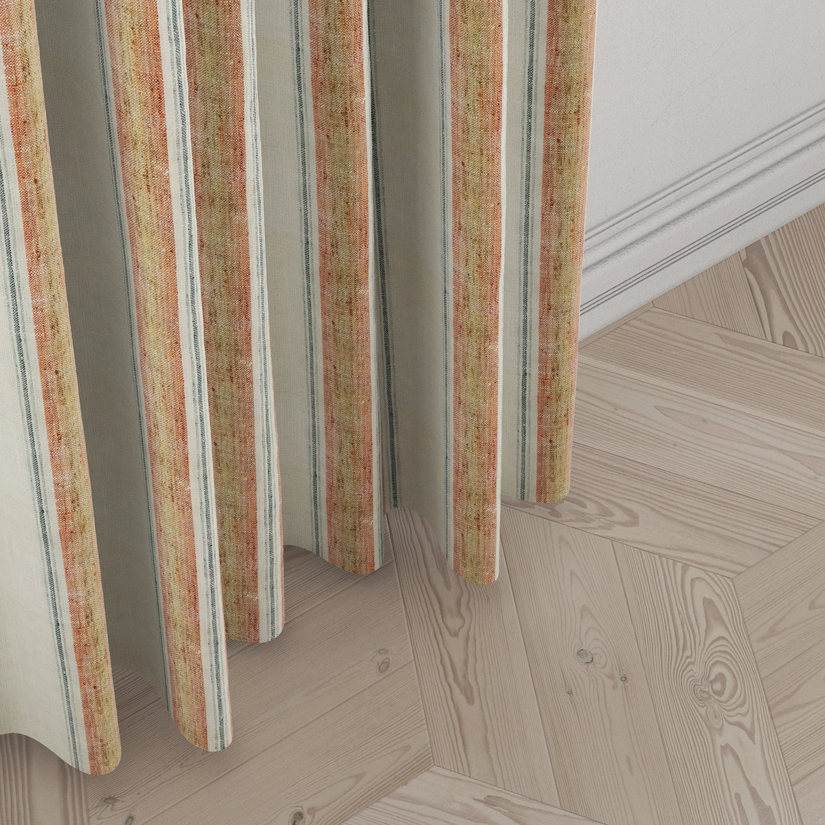 Convertible Drapery in French Laundry Stripe - Apricot