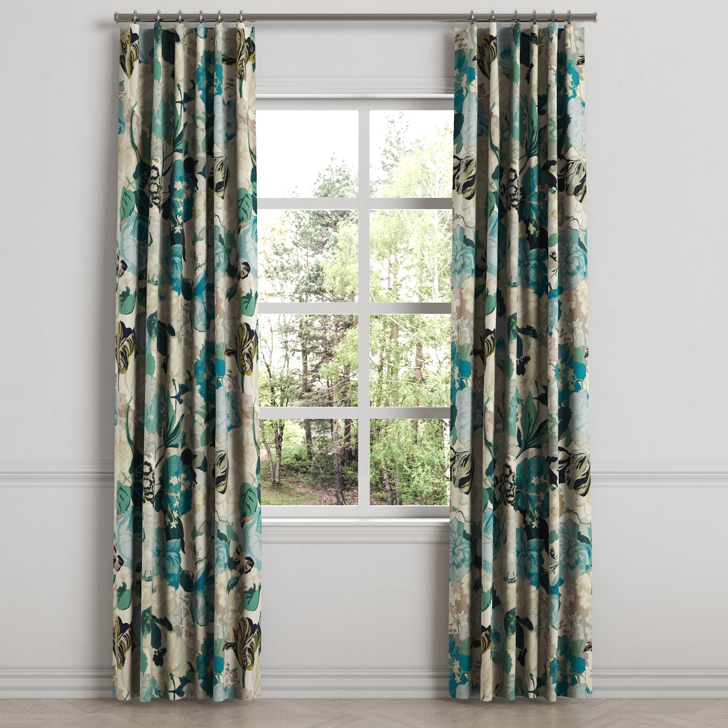 Convertible Drapery in Garden Tea Time - Blue Haze